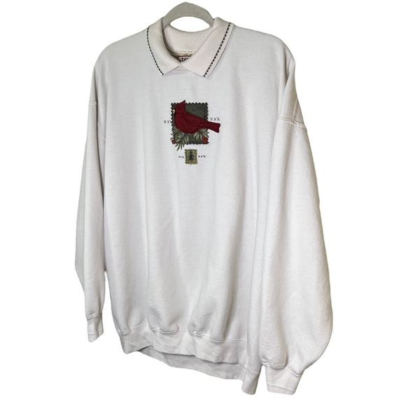 VTG TOP STITCH Cardinal Embroidered Graphic Sweater Sweatshirt - Picture 3 of 8